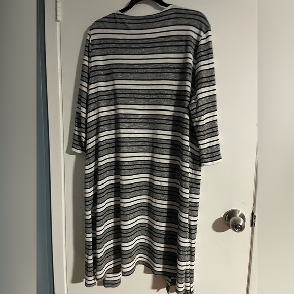 DC Jeans Stripped Sweater Cardigan Size 1X Three Quarter Sleeve - Picture 3 of 8